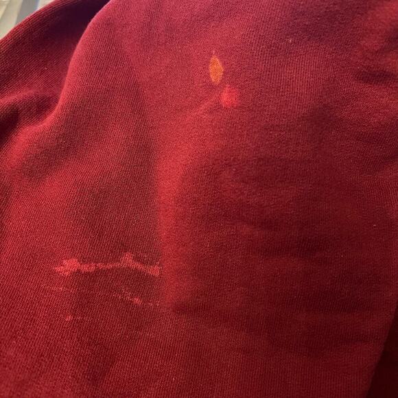 Vintage Top Stitch Grandma Burgundy Wine Sweatshirt Rain or Shine 1X XL Cottage - Picture 7 of 8